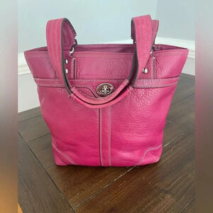 Coach turn lock tote bag